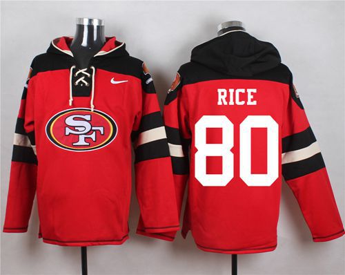 Nike 49ers #80 Jerry Rice Red Player Pullover NFL Hoodie